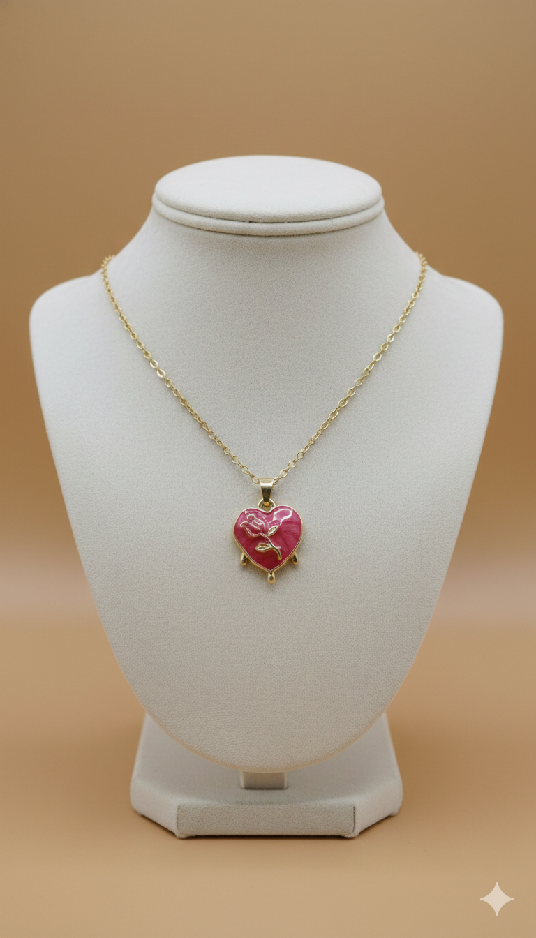 Collar Heart Gold Flat Frutal