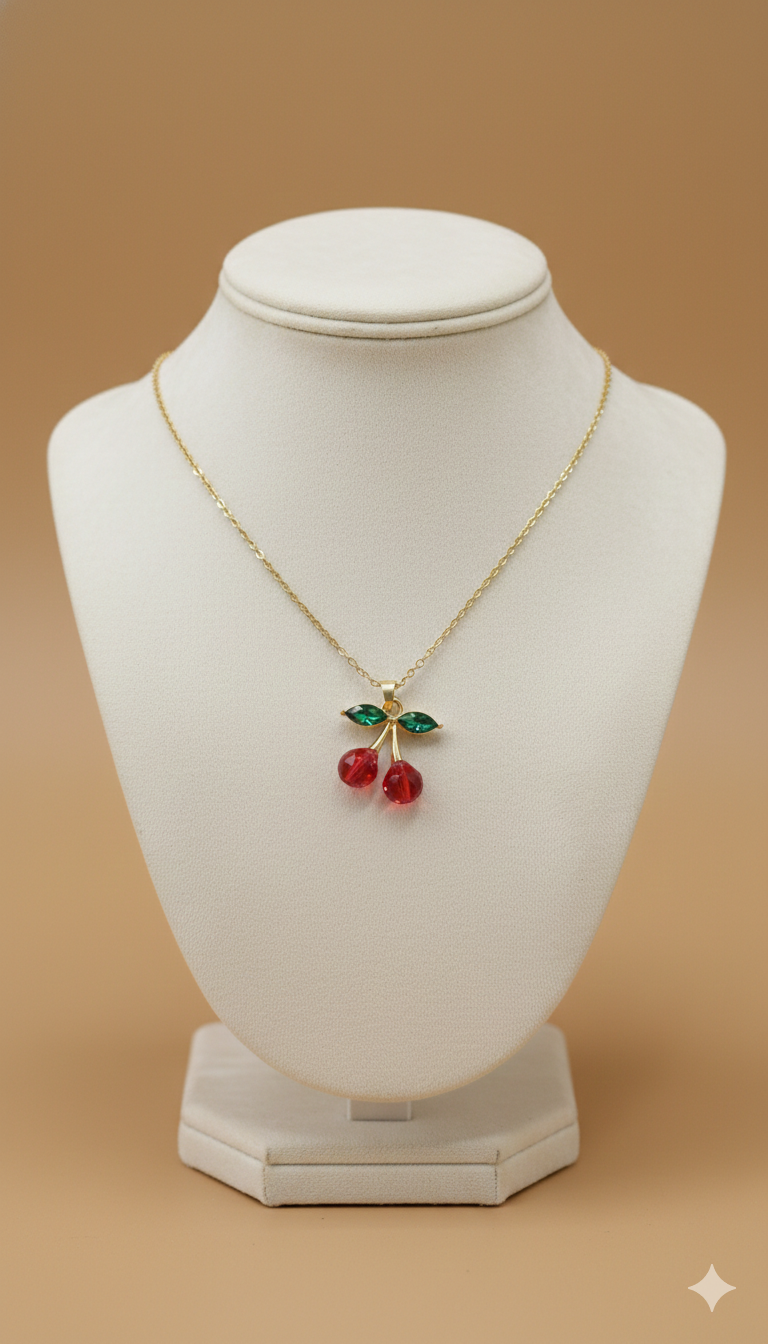 Collar Doble Cherry 4D Frutal