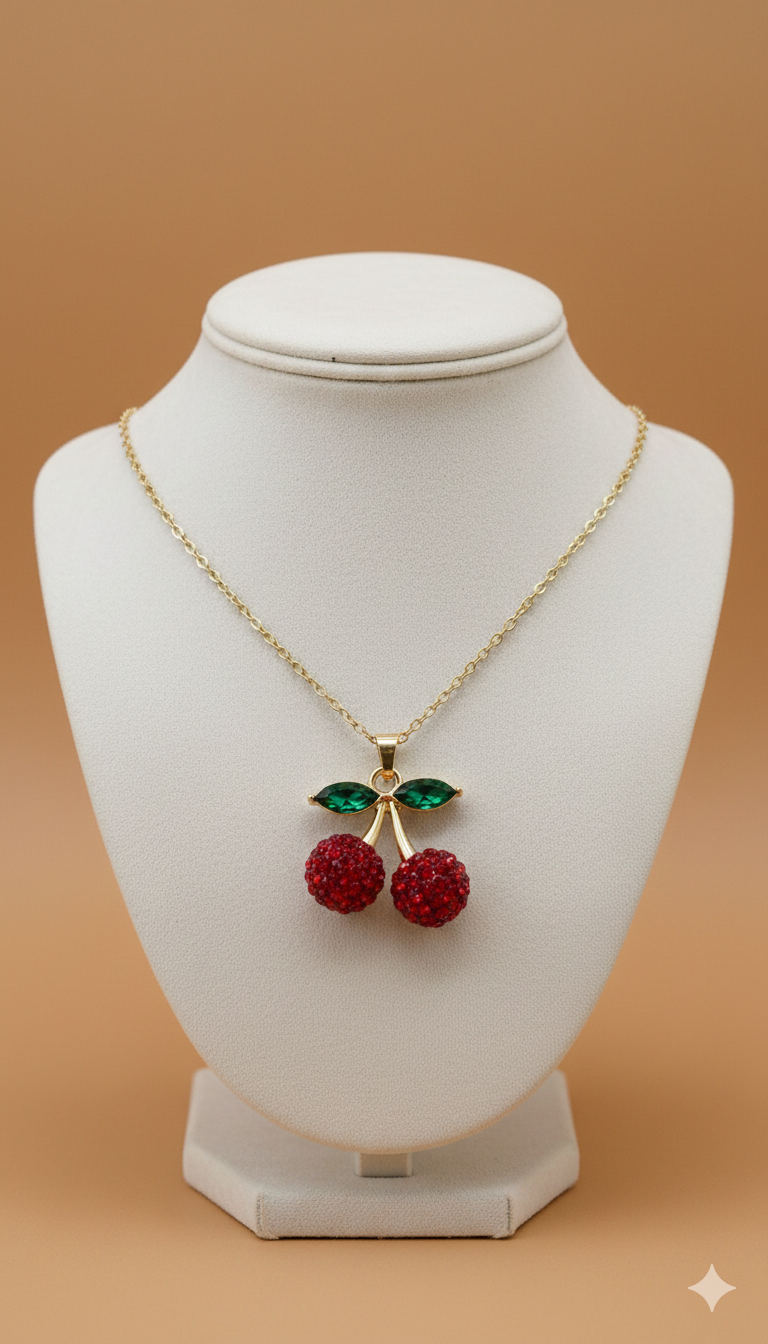 Collar Cherry 4d Diamond Frutal
