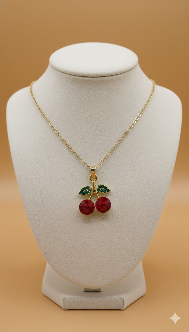 Collar  Cherry Diamond Frutal