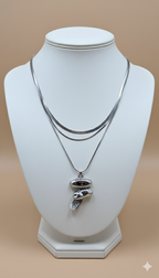 Collar Triple Plateado Queen Royale