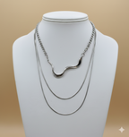 Collar Triple Plateado Mini Snake