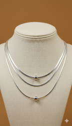 Collar Triple Plateado Gesti