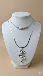 Collar Triple Plateado Snake
