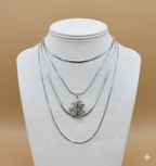 Collar Triple Plateado Ozua