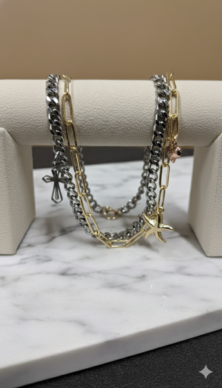 Pulsera Dorada Cruz