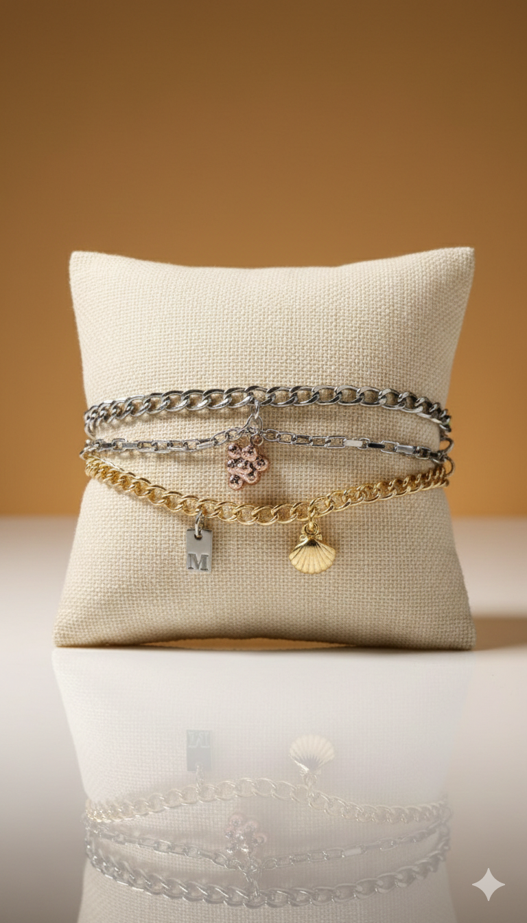 Pulsera Dorada Uvas