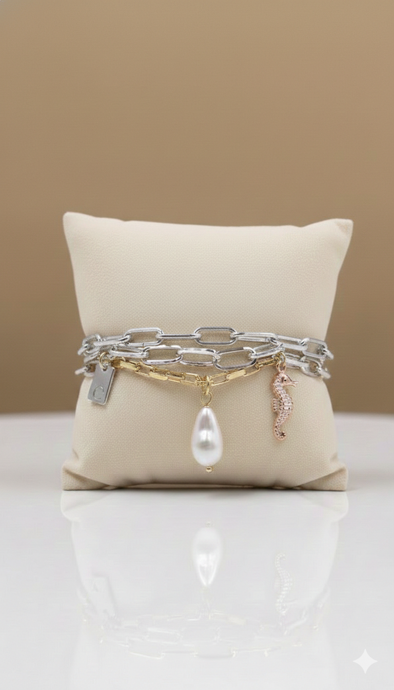 Pulsera Dorada Pearl