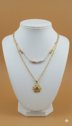Collar Laminado Dorado Doble Sol