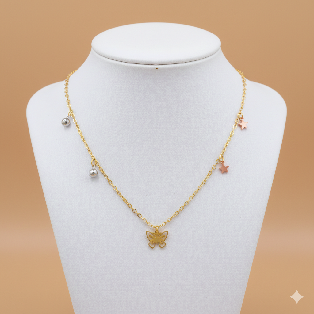 Collar Laminado Dorado Butterfly