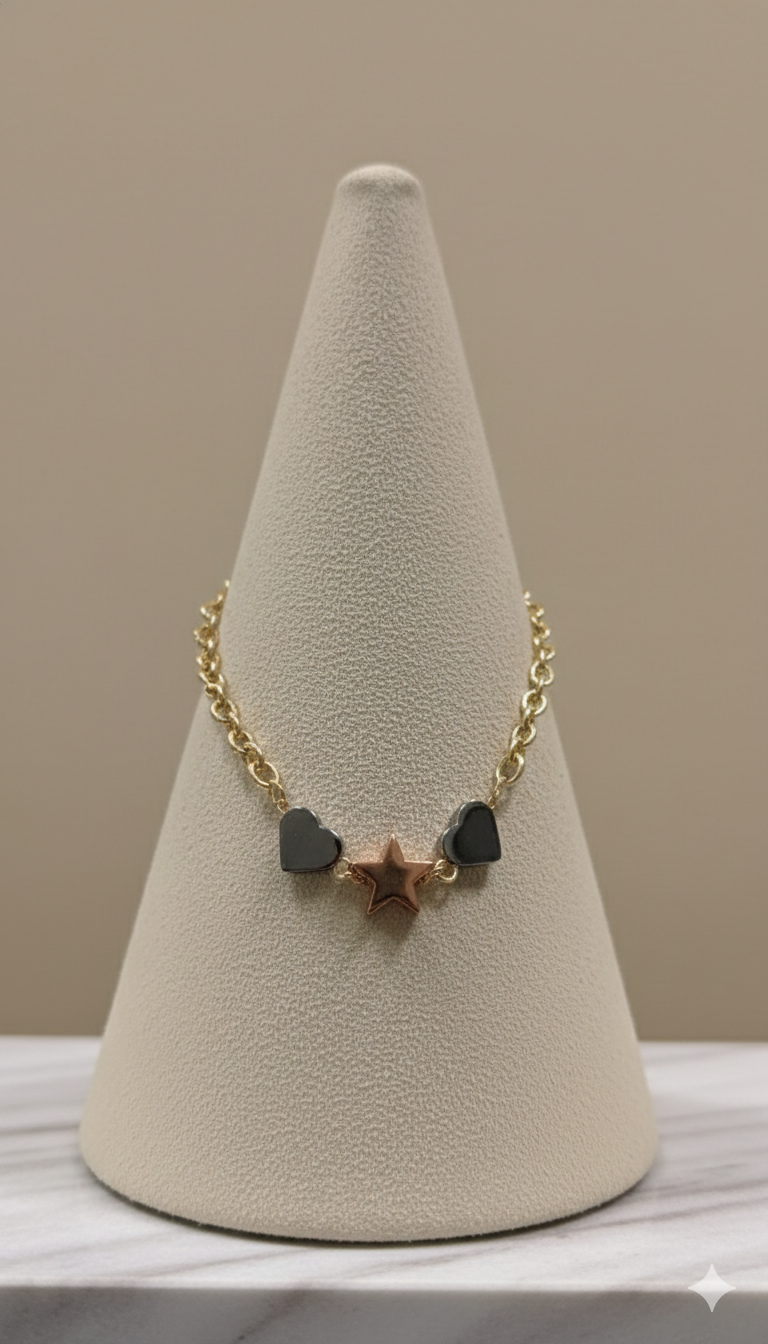 Pulsera Dorada Heart Star