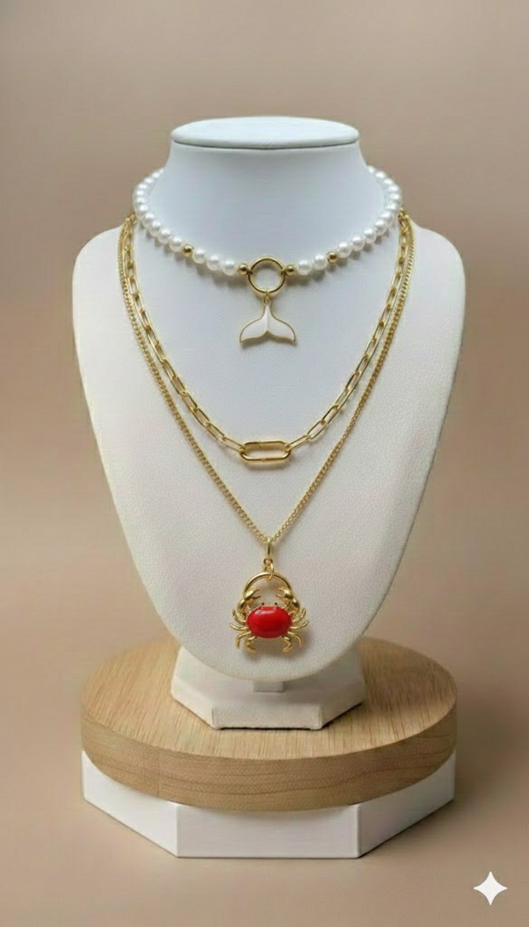 Collar Triple Dijes Cang Dorado