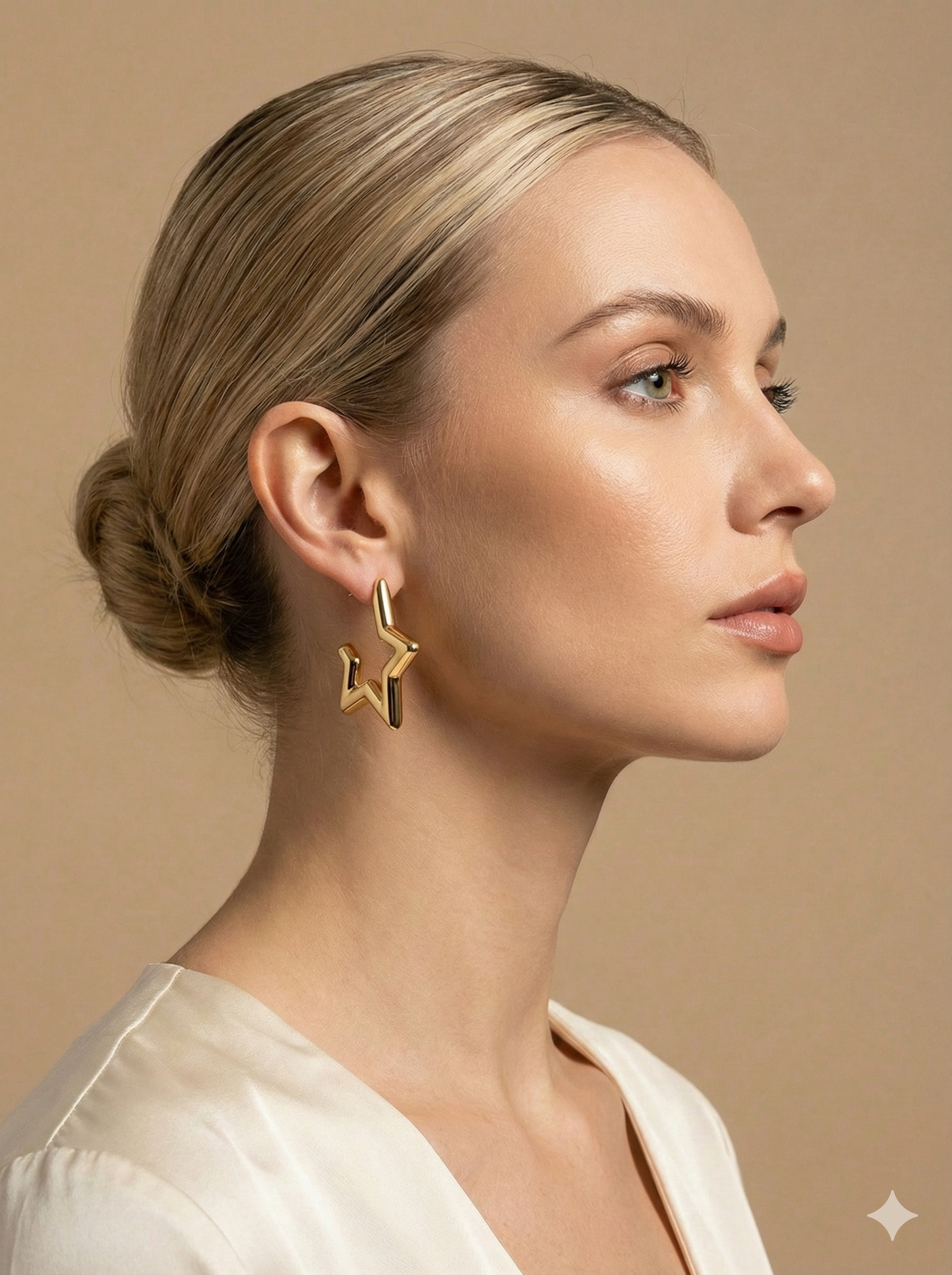 Aretes Star Argolla Dorados