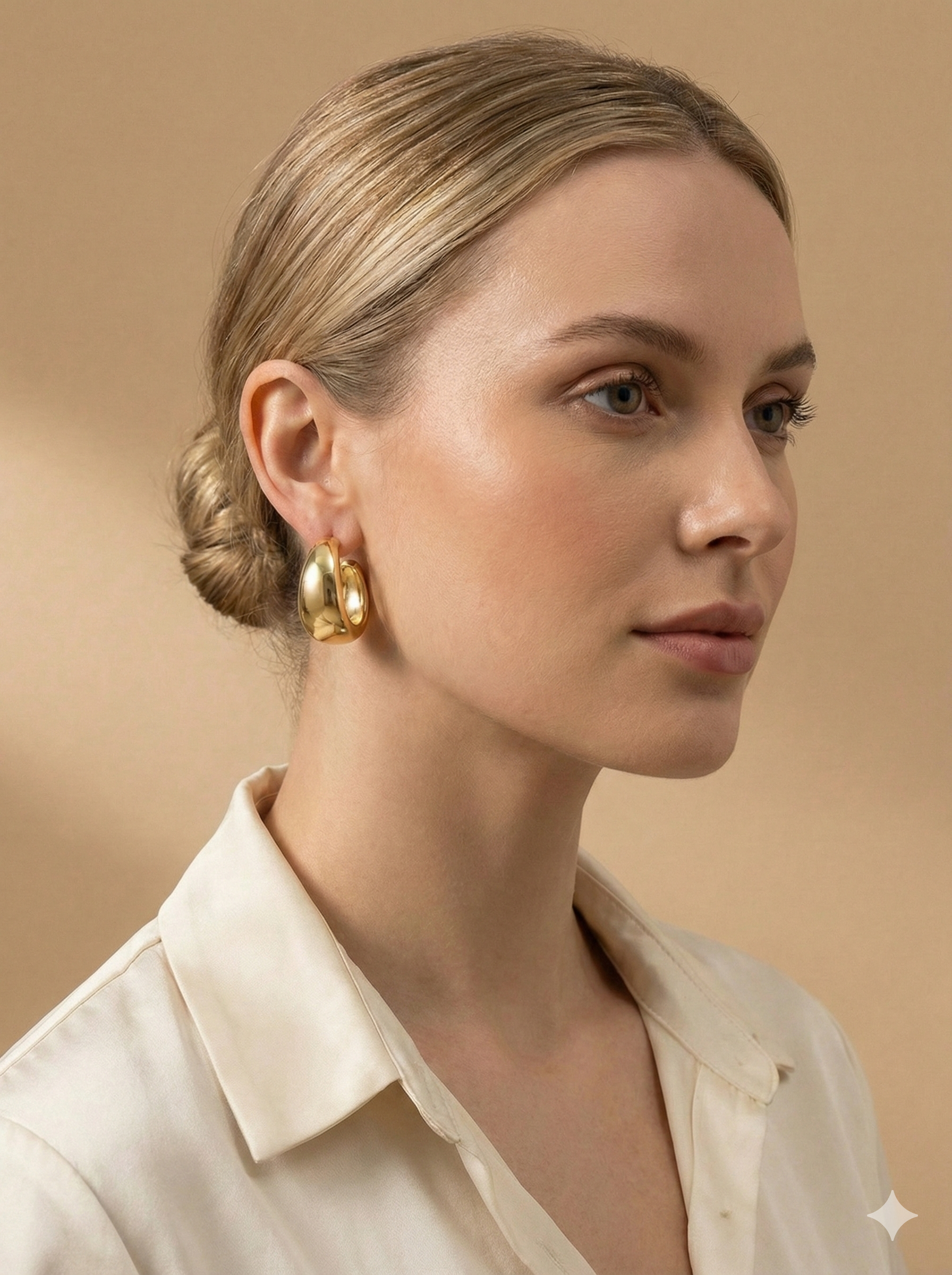 Aretes Gota Grande Argolla Dorados
