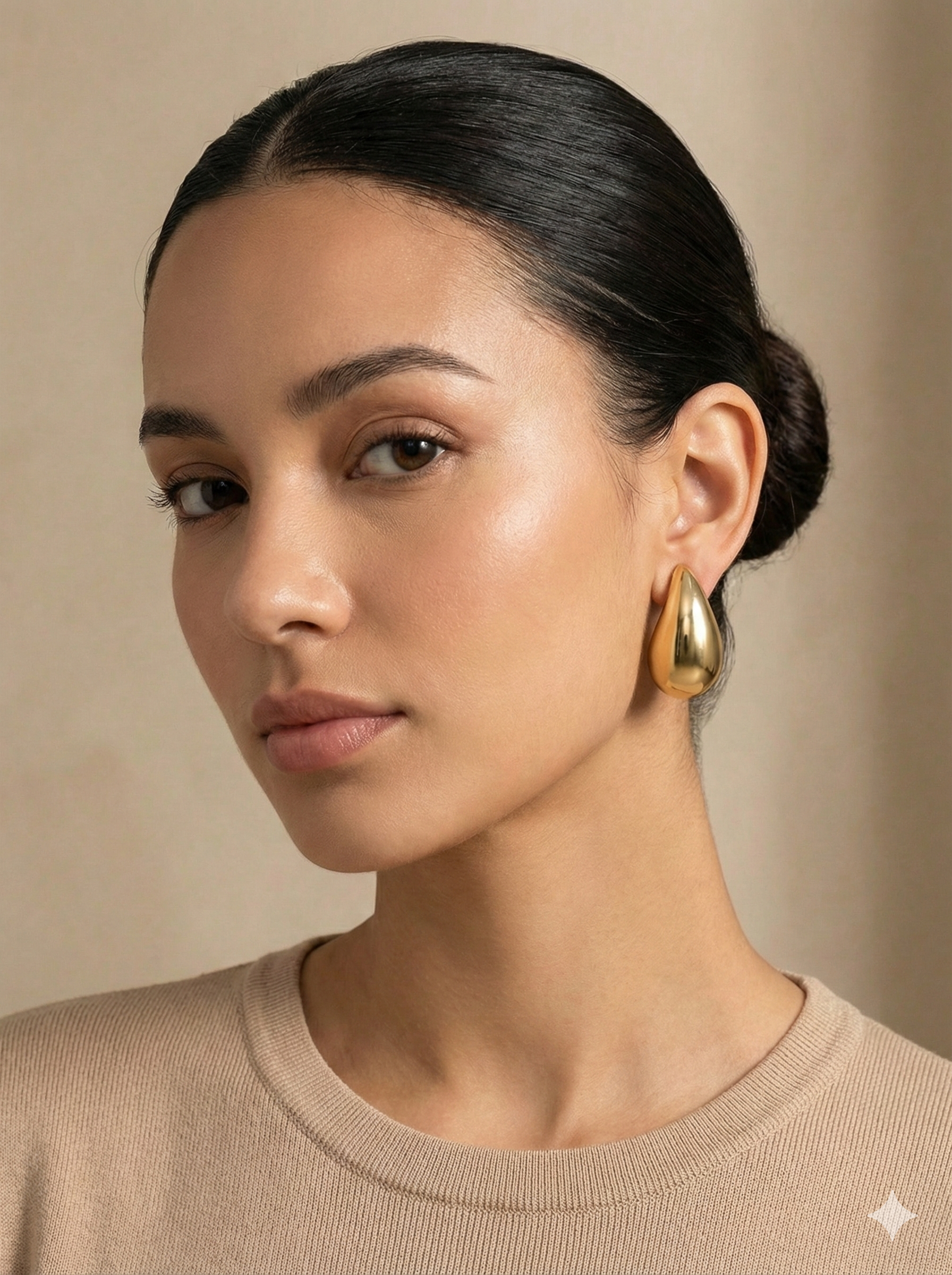 Aretes Gotas Min Dorados