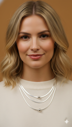Collar Triple Plateado Gesti