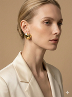 Aretes Square Heart Dorados