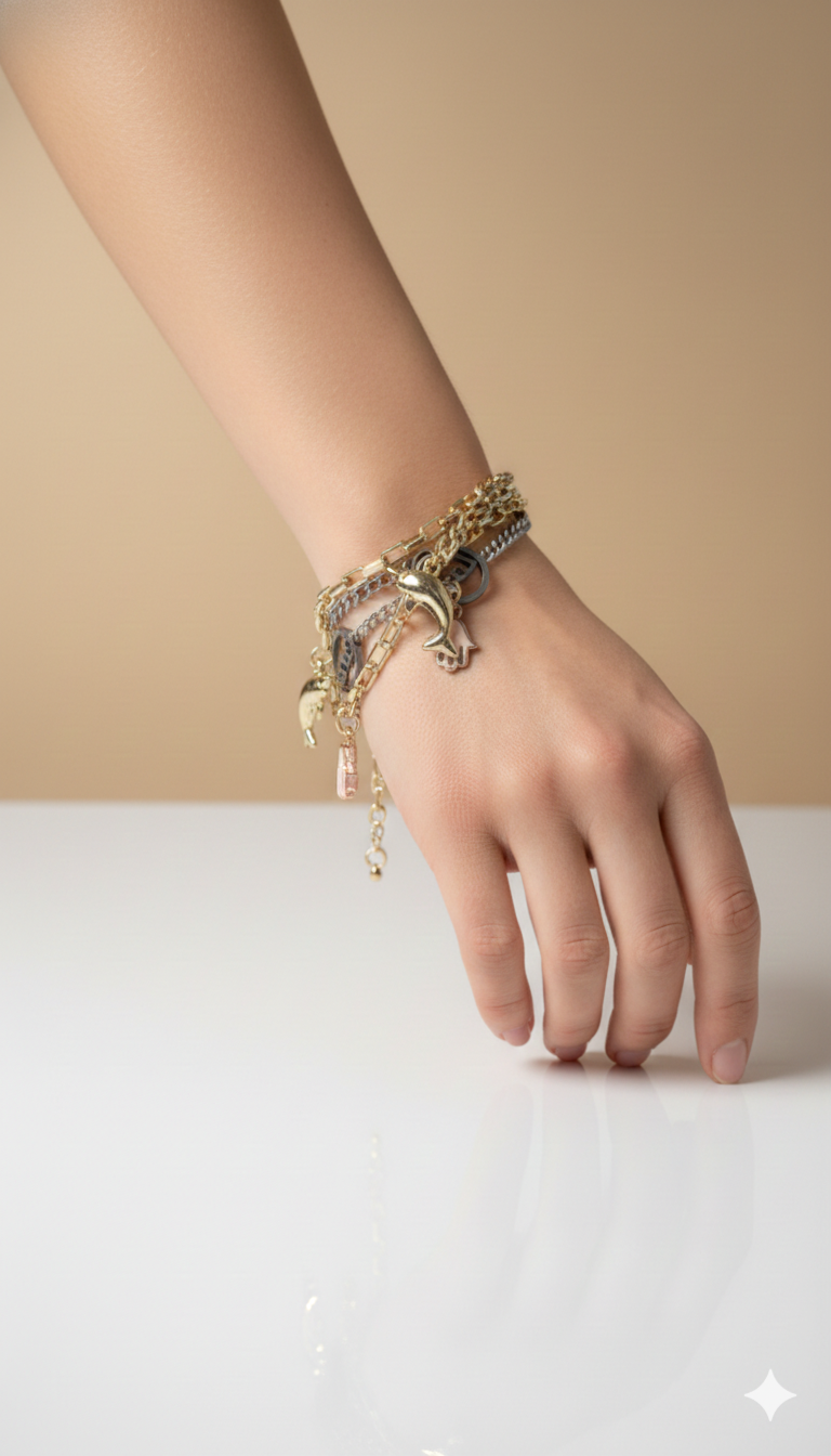 Pulsera Dorada Dolphin