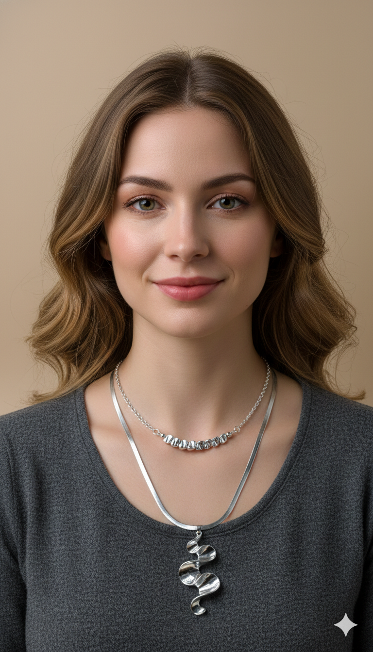 Collar Triple Plateado Snake