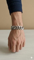Cadena Laminada Plata King