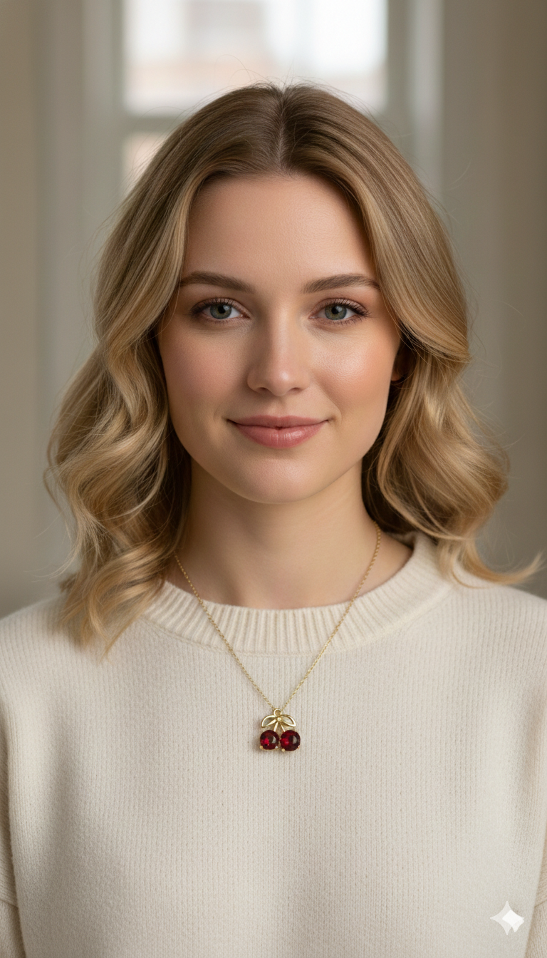 Collar Doble Cherry 4D Frutal