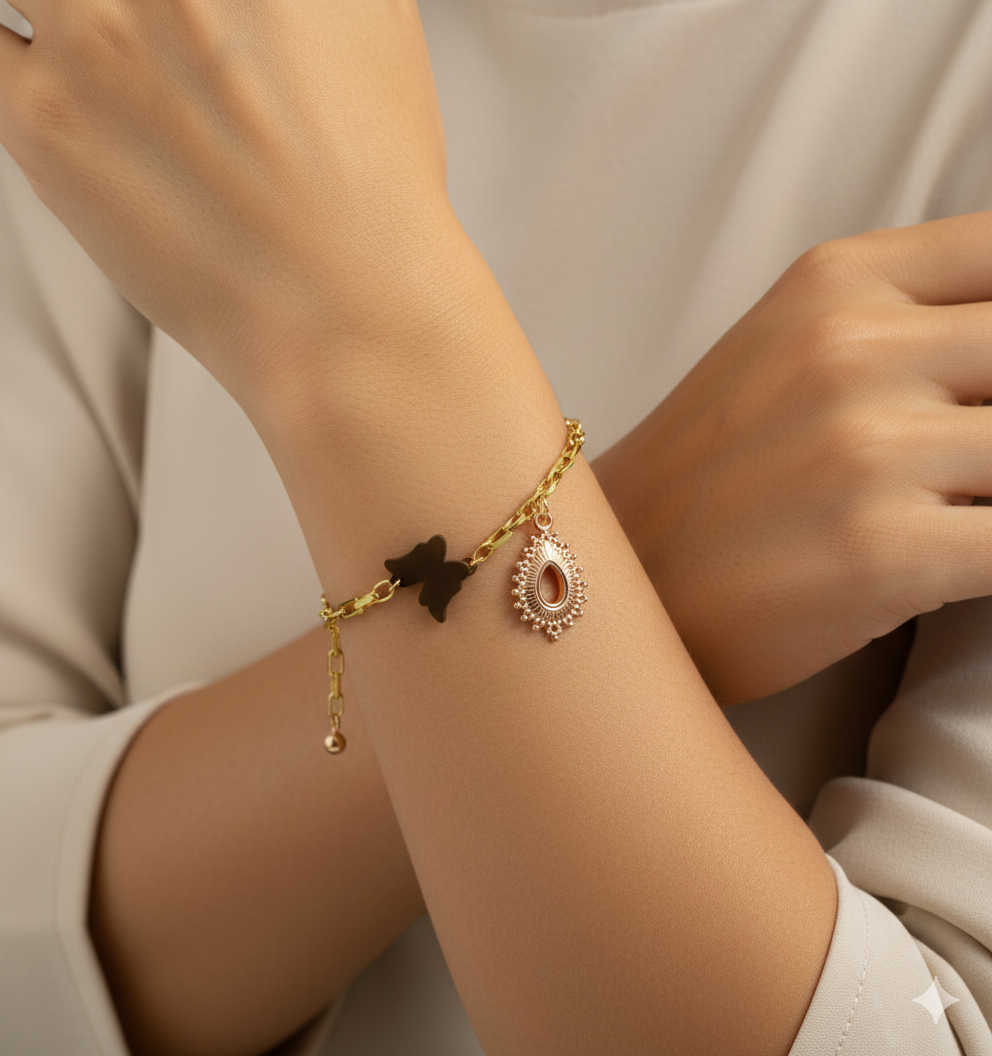 Pulsera Dorada Butterfly