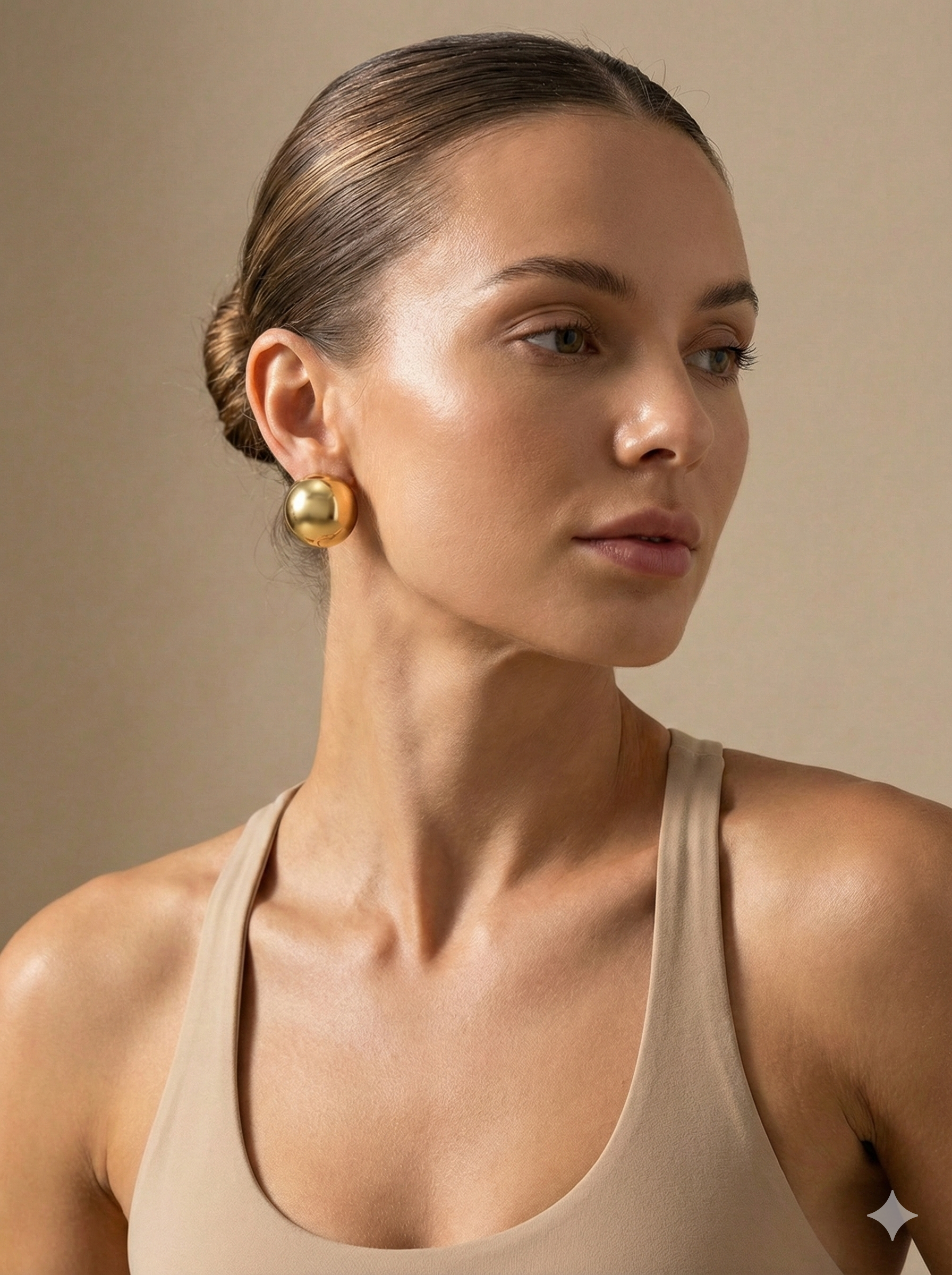 Aretes Punto Dorados