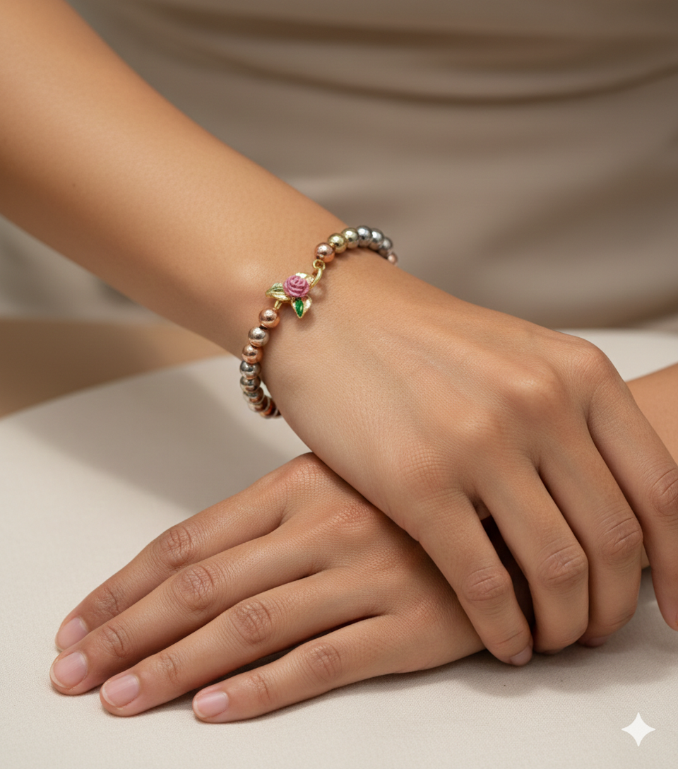 Pulsera Bolitas Roses Pink