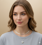 Collar Triple Plateado Heart