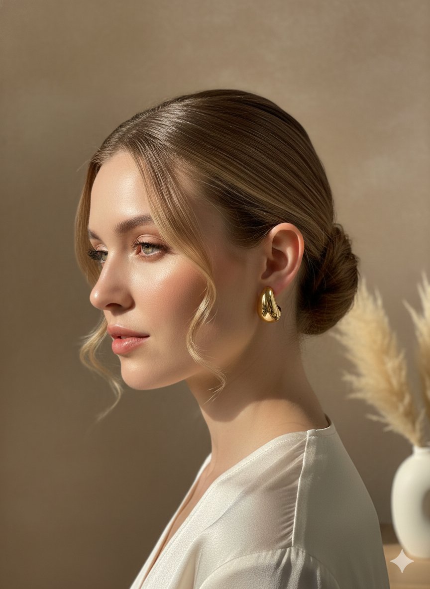 Aretes Gota Arracada Dorados