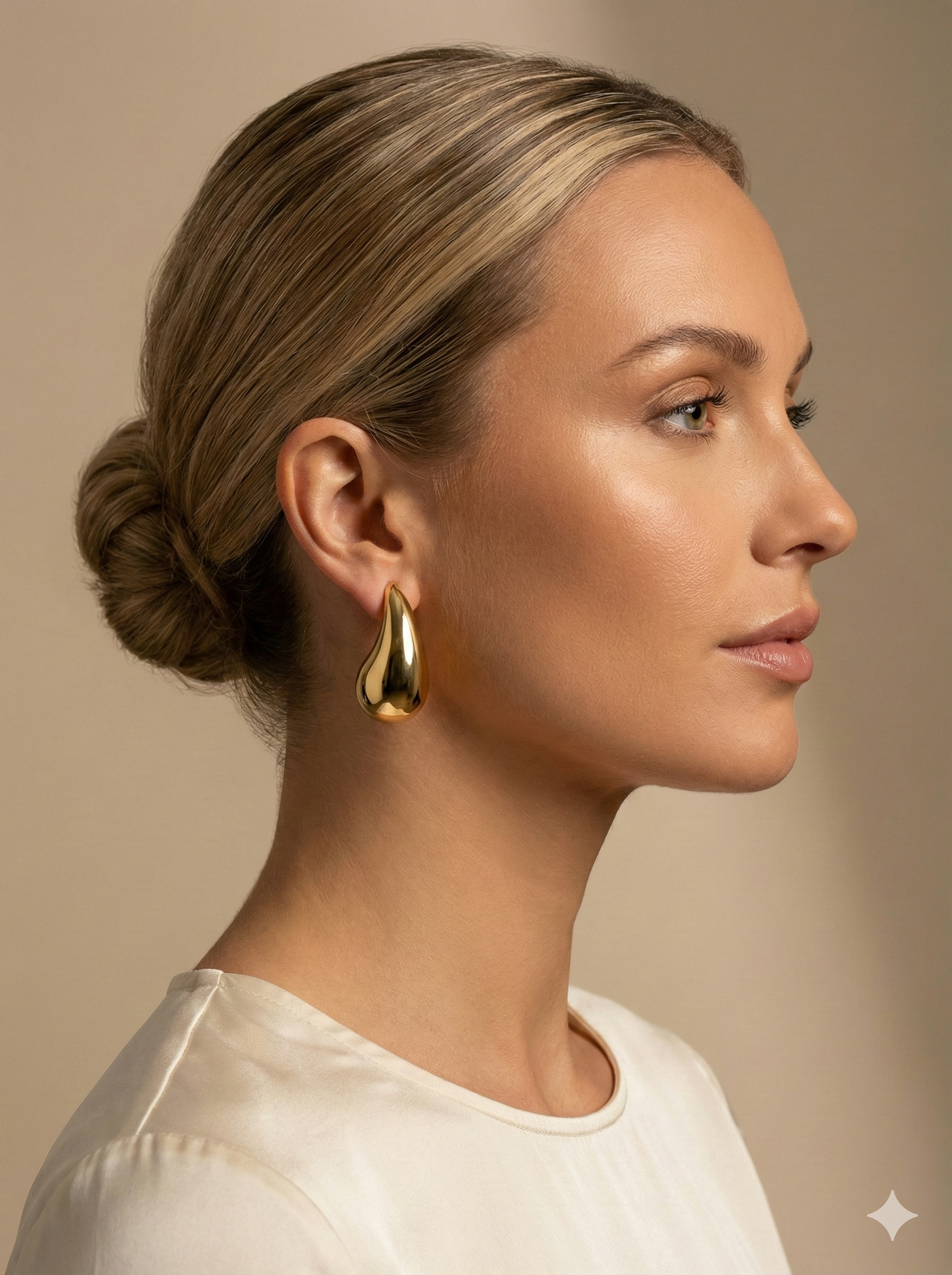 Aretes Gota Larga Dorados