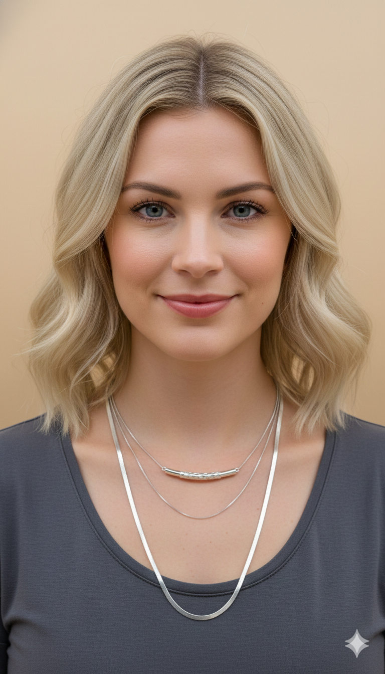Collar Triple Plateado Queen Mary