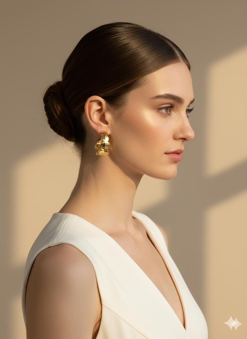 Aretes Bolitas Arracada Dorados