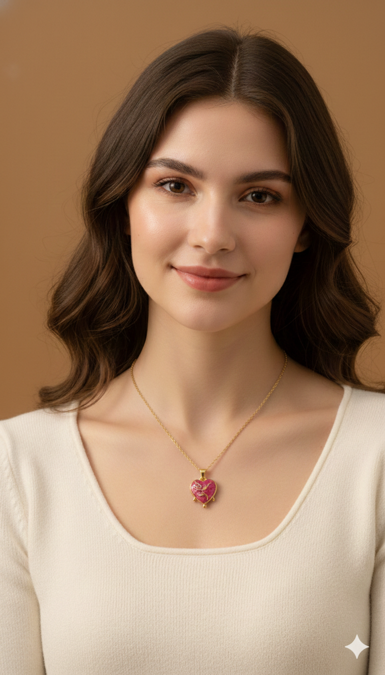Collar Heart Gold Flat Frutal