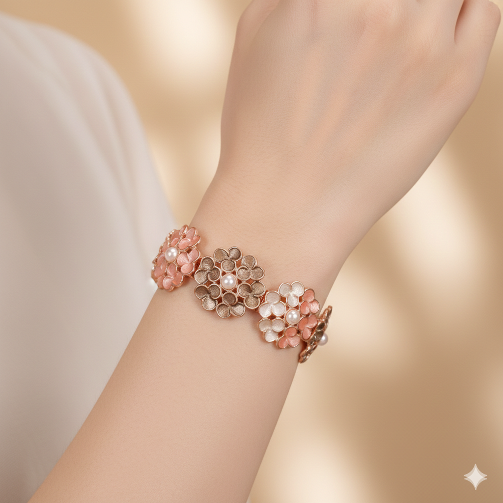 Pulsera Laminada Flower Gold