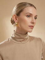 Aretes Panal Rombo Dorados
