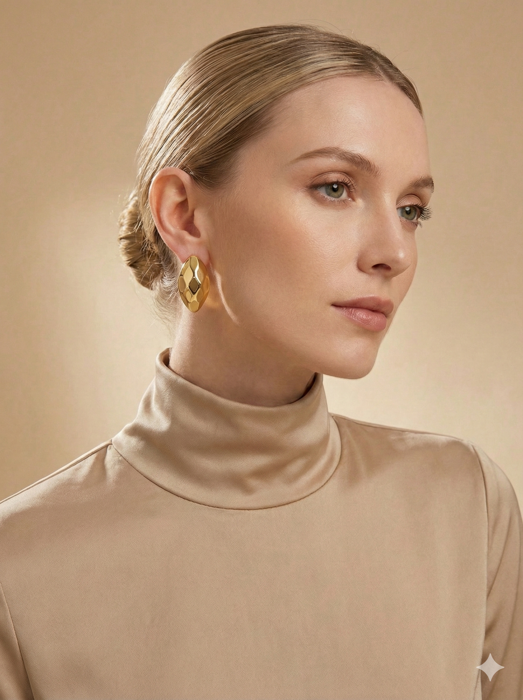 Aretes Panal Rombo Dorados