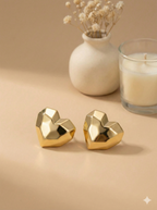 Aretes Square Heart Dorados