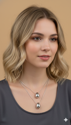 Collar Triple Plateado Double Gota