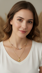 Collar Laminado Dorado Doble Sol