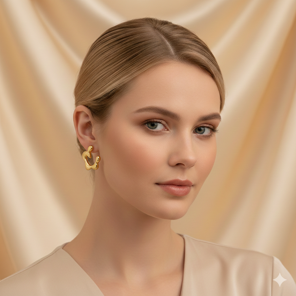 Aretes Twist Arracada Dorados