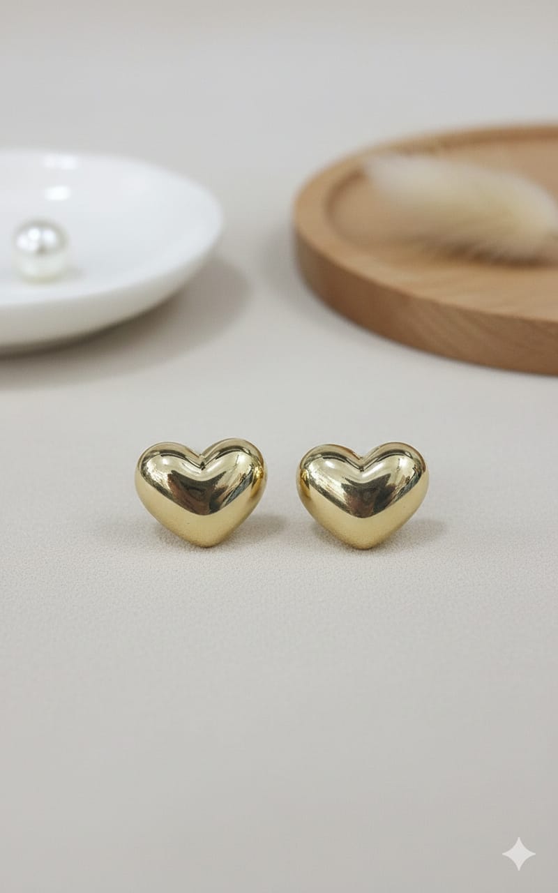 Aretes Heart Dorados