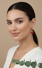 Arete Heart Rojo Frutal