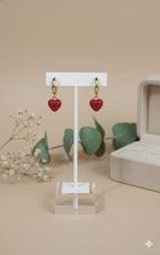 Arete Heart Rojo Frutal